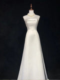 Sine-Faced Light Wedding Dress Girl 2026 New White Bra Simple And Light Engagement To Go Out Towel Yarn Tail HZ0517