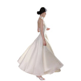 Evening Dress 2026 New French Simple And Generous Dens, Hanging Neck Temperament Sleeveless Dress Dress Dress HZ0517