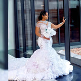 Lace Tail Wedding Dress New Bride Wedding Wedding Wedding Dress Photo Temperament Dress Dress HZ0517