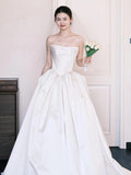 French Retro Light Wedding Dress With High-End Feel Bridal White Dress Engagement To Drag Out The Yarn Woman HZ0517