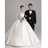 Brased Light Wedding Dress White Spring And Summer New Bridal Yarn High-End Yarn 2025 French Retro Dress Women Sleeveless HZ0517