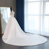 French-Style Densate Wedding Dress 2026 New Breast-Skinny Court Bride Wedding Dress Tug-Tailed Bow HZ0517
