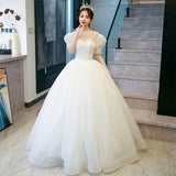 One-Word Shoulder Wedding Dress 2025 New Bridal Main Yarn French Style Court Princess Wind Out Of The Yarn Small Summer HZ0517