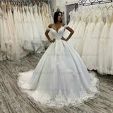 One-Word Shoulder Wedding Dress Mori 2026 New Bride Simple Deep V-Collared Pimple Tail Main Wedding Dress HZ0517