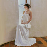 Acet-Date Mini Sweet Princess White Evening Cake Dress Bride Outdoor Lawn Card HZ0517