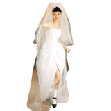 Vintage Light Wedding Dress High-End Design Sense French Hepburn Style Yarn Simple Vertebry Temperament Brat White Dress HZ0517