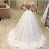 2026 New Temperament Bridal Woman Deep V-Neck Simple Long-Sleeved Lace Slimming Main Wedding Dress HZ0517