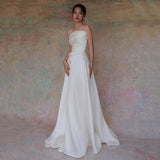 French-Style Linden Light Wedding Dress High-End Small Tective Tective White Small Tail Welcome Dress Bride Go Out Yarn HZ0517