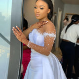 Wedding Dress High-End Shoulder-To-Shoulder-To-Back Nail-Snap-Sing-Sing-Faced Wedding Dress Bridal Yarn HZ0517