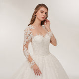 2026 New Bridal Wedding Dress Lace Brae Luxury Tulle Tulle Long Sleeve Main Wedding Dress HZ0517
