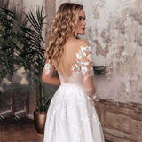 White Tailed Wedding Dress Word Shoulder Bride Open Fork Repair Body Thin Back Light Dress Long HZ0517