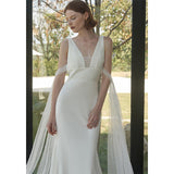 Morning Robe New Chinese High-End Light Luxury Bridal Dress Tail Light Yarn Super Fairy Temperament French Wedding Dress HZ0517