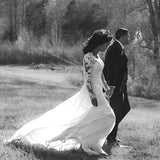 2026 New Bridal Wedding Dress Lace Bedding Spun Long-Sleeved Beach Bridal Wedding Dress HZ0517