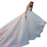 Temperament Wedding Dress 2026 New Retro Big Round Lace Sleeves Of The Wedding Dress Woman HZ0517
