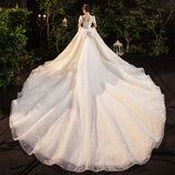 French At-Fugitive Princess Light Wedding 2026 New Bridal Master Yarn Lawn Fairy Dress Big Drag Tail Repair Wedding Dress HZ0517