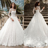 Wedding Lace Collar Long-Sleeved Bride Tail Wedding Dress 2025 New HZ0517