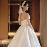 French Brag Main Wedding Dress New Bride Light Luxury Stirry With Super Fairy Simple Heben Thin Yarn Woman HZ0517