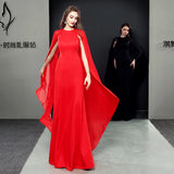Evening Dress Women 2026 New Banquet Performance Model Host Atmospheric Long Dress Dress Summer Wedding Polyester HZ0517