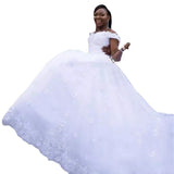 Main Wedding Dress 2026 Spring White Shoulder Sexy Long Tail Wedding Dress HZ0517