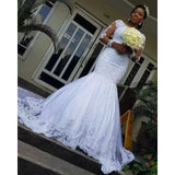 2026 African Mermaid Bride Wedding Master Yarn Lace Dress Long Tailed Ceremony Hosting Dress HZ0517