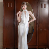French Travel Photography Bride Out Of The Yarn 2026 New New Year New Yo-Yo French Retro Show Shoulder Dress HZ0517