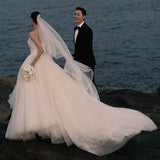 The New Studio Photo Theme Clothing Wedding Dress Photography Couple Seaside Chest Simple Big Drag Tail White Yarn HZ0517