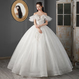 Wedding Dress 2025 New Bridal Brae Elegant Tug-Tail Thin Simple Generous Wedding Yarn Series Light Wedding Dress HZ0517