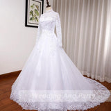Korean-Style Vertiny Light Wedding Dress Bride With A Word Shoulder Long Sleeves Thin New Main Yarn Simple Retro Tailed Dress HZ0517