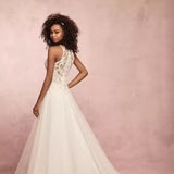 Lace Sleeveless Hanging Neck Wedding Dress Dress 2026 New Women's Fashion Simple Atmospheric Wedding Dress HZ0517