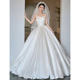 Sing Noodle Wedding Dress 2026 New Bridal Yarn French Retro At-Award Princess High-End Feel Breast Welcome Yarn HZ0517