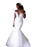 Bride Wedding Dress 2026 Word Shoulder Fishtail Tied Wedding Dress White Simple Dress Repair Hips HZ0517