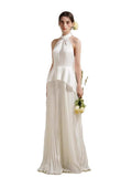 Vintage Collar Hanging Neck Thin Soft And Tempting Temperament Bridal Wedding Dress Outdoor Lawn Yarn New Yarn HZ0517