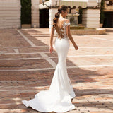 Wedding Dress For 2026 New Deep-Collar Wedding Dress Hollow Fish Tail Water Lace Tailing Wedding Dress HZ0517