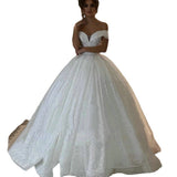 One-Word Shoulder Wedding Dress 2026 New Temperament Bride Starry Sky Small Tailer Family Dream Slimmed-Up Wedding Dress HZ0517