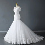 New 2026 Lace Women's Short-Sleeved Shoulder White Bridal Wedding Dress Dress Dress Dress Dress Dress HZ0517