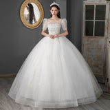 2025 New Main Wedding Dress Heavy Industry French Bridal Bubble Sleeve Small Court Light Wedding Dress F95 HZ0517