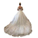 New 2026 White Tug Fishtail Lace V-Neck Shoulder Squint Mid-Rise Tuxedo Small Wedding Dress HZ0517