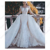 2026 New Wedding Dress African Bride Wedding Fishtail Lace Long-Sleeved Wedding Dress HZ0517