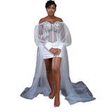 Wedding Dress Sexy Bare Back Nail Lace Fishtail Bride Wedding Welcome Peng Peng Skirt Dress HZ0517
