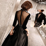 Black Evening Dress Light Luxury Small New Spring Banquet Luxury Hosting/Evening/Evening Dress HZ0517