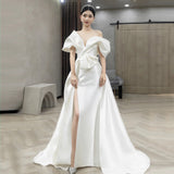French-Style Denswear Wedding Dress Bridal Simple Temperament High-Level Sense Of The Main Yarn Yarn Small Tail Welcome Dress HZ0517