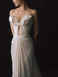 French High-End Go Out Yarn To Welcome Famous People's Light Luxury Annual Evening Dress Design Sense Niche Fishtail Light Wedding Dress Bride HZ0517