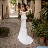 One-Word Shoulder-To-Shoulder Bridal Tug-Tail Wedding Dress Dingy Evening Dress Woman HZ0517
