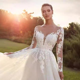 Long-Sleeved Light Wedding Dress 2026 New Bridal Simple Super Fairy Dream Hepburn Bare Back Shot Small Drag Tail Thin HZ0517
