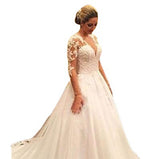 New Sexy Deep V-Neck Fishtail Wedding Dress Lace Wedding Dress HZ0517