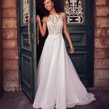 Lace Sleeveless Hanging Neck Wedding Dress Dress 2026 New Women's Fashion Simple Atmospheric Wedding Dress HZ0517