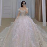Starry Sky Main Wedding Dress 2026 New Bridal Temperament French Word Shoulder Long Tail Sen System Super Fairy Dream Small HZ0517