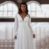 New Elegant Ladies Long Dress V Neck Chiffon Bareback Wedding Banquet Dress Direct Sales HZ0517