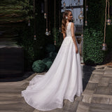 2026 New Wedding Dress Bridal French Light Wedding Dress Super Fairy Perspective V-Neck Sexy Drag Tail Thin Wedding Dress HZ0517