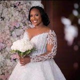 Finely Lied Deluxe Long Sleeve Ball Dress Wedding Dress Crystal Vintage Mermaid Bridal Dress Detachable Dress HZ0517